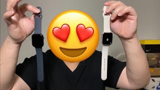 Apple Watch Series 7 Midnight Vs Starlight Color Comparison Video [upl. by Nylrats]