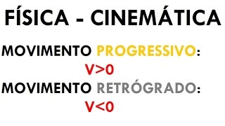 FÍSICA  CINEMÁTICA Movimento PROGRESSIVO e RETRÓGRADO Aula 04 [upl. by Lundin]