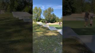 Manualing the whole pump line at the Fairport skatepark mtb [upl. by Ahsiyt568]