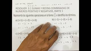 31 SUMAS Y RESTAS COMBINADAS DE NUMEROS POSITIVOS Y NEGATIVOS PARTE 1 7° GRADO UNIDAD 2 [upl. by Enneira]