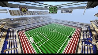 WORLDS LARGEST FOOTBALL ARENA EVER MADE BY HAND  Minecraft Timelapse [upl. by Hanan]