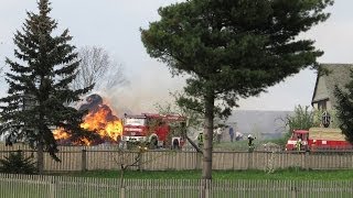 Anfahrt  Einsatzstelle Großbrand Strohballen in Langenwetzendorf [upl. by Bronder17]