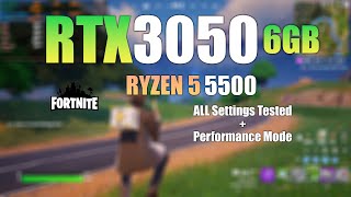 RTX 3050 6GB  Fortnite Performance mode  All Settings Tested [upl. by Adnima69]