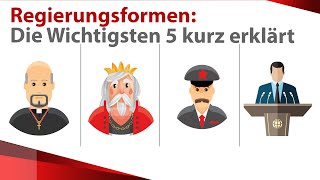 Die wichtigsten 5 Regierungsformen kurz erklärt [upl. by Sihunn798]