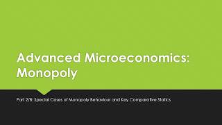 Advanced Microeconomics Monopoly 28 [upl. by Michaeu]