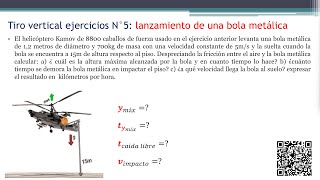 CAIDA LIBRE y TIRO VERTICAL EJERCICIOS RESUELTOS N°5 caida libre altura maxima y tiempo de vuelo [upl. by Abebi]