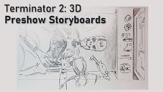 Terminator 2 3D  Original Preshow Storyboards [upl. by Nerac]