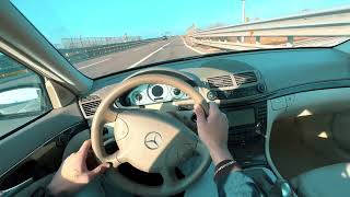 MercedesBenz EClass E280 CDI W211 TOP SPEED POV TEST DRIVE ON ITALIAN AUTOBAHN [upl. by Blythe]