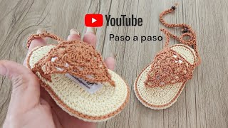 ‼️sandalias crochet para bebe crochet [upl. by Woodie]