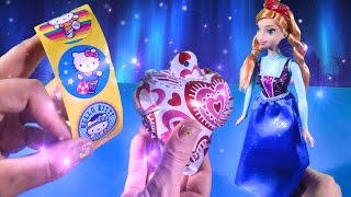 Frozen Doll Videos Funny Toys Elsa Anna Unboxing Hello Kitty SURPRISE Egg Choco Treasure Kinder EGG [upl. by Leira643]