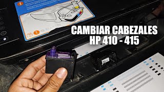 Cómo CAMBIAR los CABEZALESCARTUCHOS de la IMPRESORA HP 415 410 Ink Tank Wireless [upl. by Garbers]