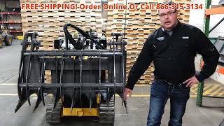 Berlon Mini Skid Steer Grapple Rake Attachment  Skidsteerscom [upl. by Aldridge]