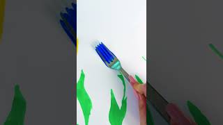 Fun Playtime Idea Easy Fork Drawing Hack 🎨🌟 [upl. by Lebaron]