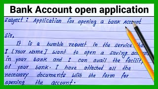 How to write easy Bank Account open application  Write bank account open application in English [upl. by Vihs474]