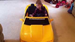 3 year old boy driving his new Camaro Power Wheels [upl. by Sheppard825]