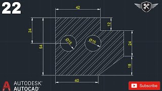 Autocad 2d Practice Drawing 22  AutoCAD tutorial for beginners akd autocad design [upl. by Varrian]