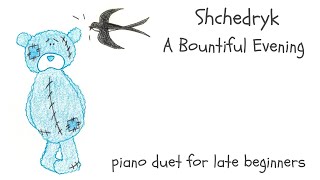 ShchedrykA Bountiful Evening Carol of the Bells piano duet for 4 hands on 1 piano by Piano Comics [upl. by Richia]