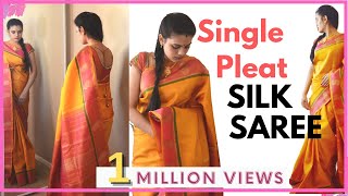 How to drape silk saree with single pleat [upl. by Stromberg]