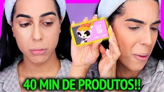 Maquiagem COMPLETA usando produtos da COREANOS 😱 [upl. by Karlise]