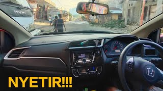 Mengemudi brio satya  nikmati suspensi brio  Driving [upl. by Oiliruam252]