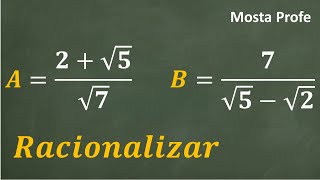 Como racionalizar con una raíz cuadrada en el denominador binomios con dos raíces cuadradas  1 [upl. by Shaeffer]