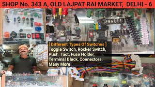 All Types Of Defferent Electronics Switches Toggle Switch Rocker Switch Tact terminal black etc [upl. by Eliam908]