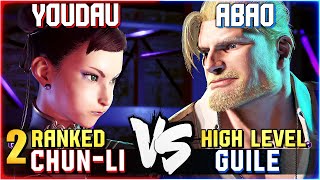 Youdau 2 Ranked ChunLi vs Abao High Level Guile STREET FIGHTER 6 Showdown [upl. by Nader422]