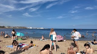 Barcelona Beach Walk Summer 2024 at Somorrostro Beach 4K 🏖️ [upl. by Akinna329]