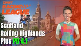 Zwift Racing League  Scotland  Rolling Highlands including PD 41 [upl. by Orihakat641]