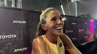 Cory McGee After 1500m At Athlos NYC Talks Having Fun At AllWomens Track Meet [upl. by Shelli910]