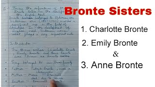 Bronte Sisters  Charlotte bronte Emily bronte and Anne bronte [upl. by Idnis]