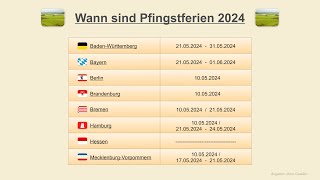 Wann sind Pfingstferien 2024 [upl. by Yoshi525]