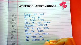 Short text abbreviations  Whatsapp chatting words  short forms  acronyms [upl. by Breed]