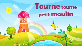 Tourne tourne petit moulin  Mon âne ⒹⒺⓋⒶ Comptines à gestes pour bébés avec paroles amp animation [upl. by Ashwin]