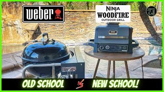 NINJA WOODFIRE GRILL Vs WEBER KETTLE BRISKET THROWDOWN [upl. by Eceinert668]