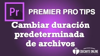 Cambiar la duración predeterminada de fotos al importarlas a Premiere Pro – Tip [upl. by Burnard]