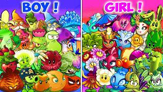 All Plants Team BOY vs GIRL  Who WIll WIn  PvZ 2 Team Plant vs Team Plant v1111 [upl. by Giulietta]