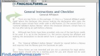 Sample General Affidavit Form [upl. by Royden945]