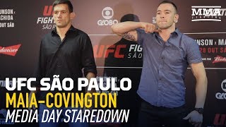 Demian Maia vs Colby Covington UFC Media Day Staredown  MMA Fighting [upl. by Lubbi177]