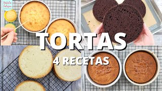 😋4 Recetas TORTAS Naranja Chocolate Vainilla Fresa Natalia Salazar [upl. by Gorden166]