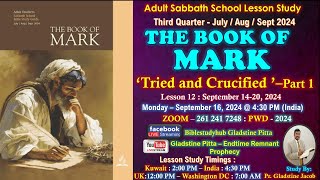 SABBATH SCHOOL LESSON STUDY quotTried and Crucifiedquot Part1 Lesson12 By Gladstine Pitta [upl. by Lisk672]