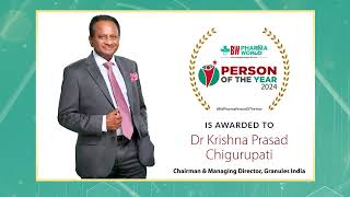 BW Pharma World Person of the Year 2024 Dr Krishna Prasad Chigurupati [upl. by Brand]