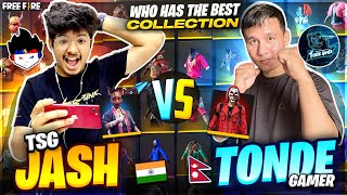 Tsg Jash Vs Tonde Gamer 😱  Richest Collection🤑 Versus Between Nepal amp India Garena Free Fire [upl. by Ecaidnac995]