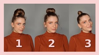 3 EINFACHE DUTT FRISUREN FÜR DÜNNES FEINES HAAR  TUTORIAL [upl. by Laney]