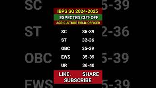 IBPS SO Prelims 2024 expected cutoff  Agriculture Field Officer [upl. by Erodavlas994]