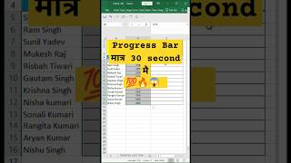 Student Progress Bar Report  Fast Trick  rscomputerhub exceltips excelformula exceltricks [upl. by Iridissa]