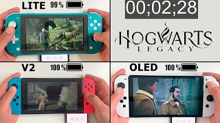 Battery Life of Hogwarts Legacy on Nintendo Switch LITE vs Standard vs OLED [upl. by Galang]