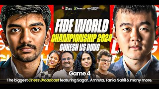 Ding Liren vs Gukesh  Game 4  FIDE World Championship Match 2024  Ft Sagar Tania Amruta Sahil [upl. by Mylo]