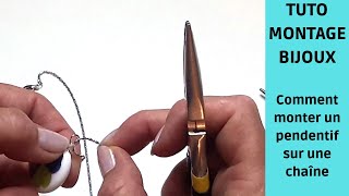 Tutoriel montage bijoux comment monter une perle en pendentif [upl. by Drofhsa661]