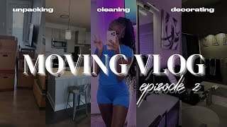 MOVING VLOG EP 2  ROOM TOUR UNPACKING CLEANING DECORATING  MORE [upl. by Kala]